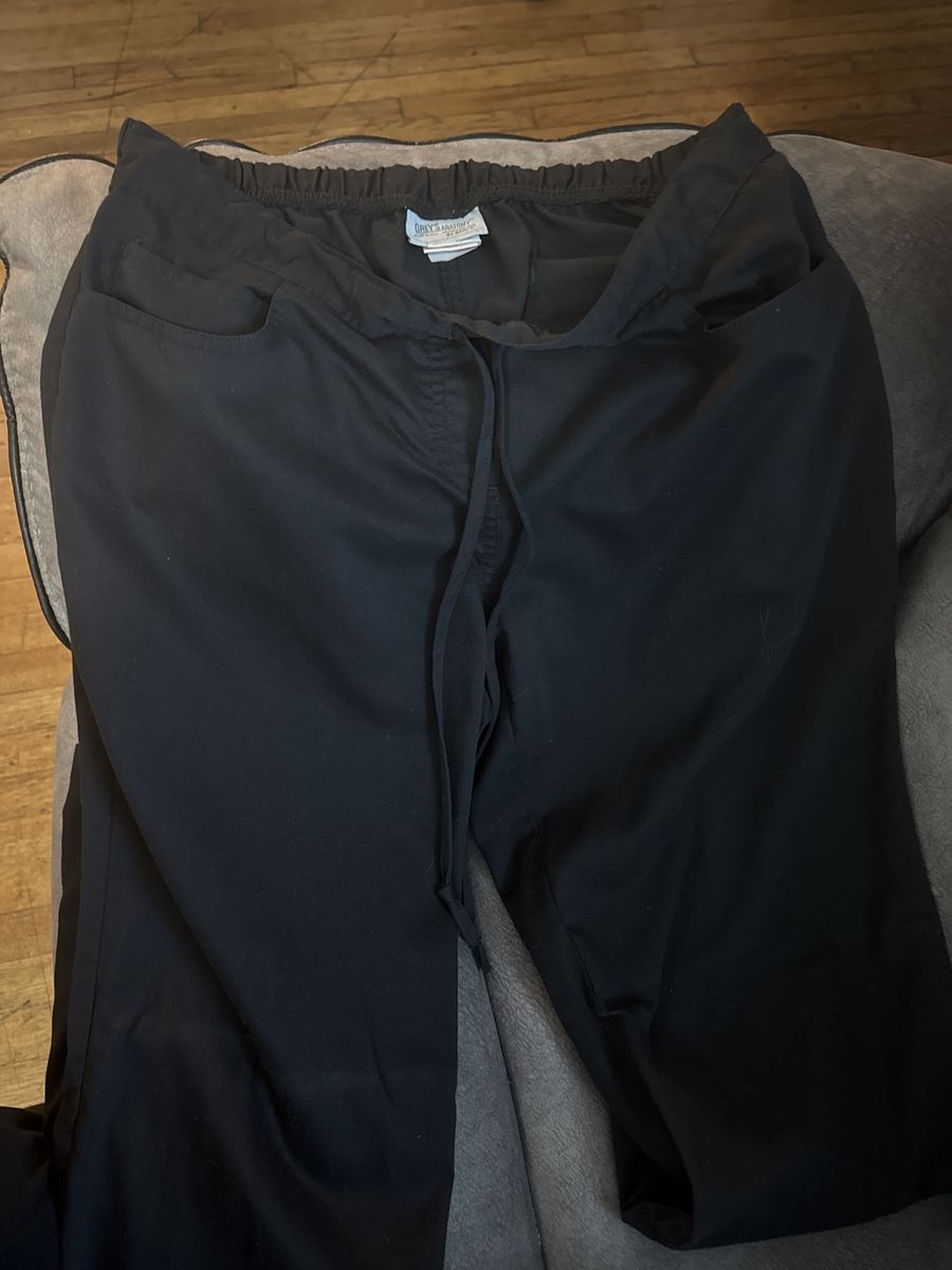 Grey's Anatomy by Barco Black Drawstring Scrub Pants Size Medium
