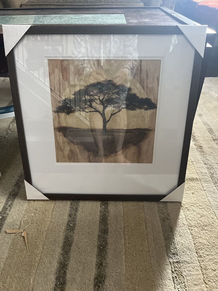 New Tree of Life Framed Picture Behind Glass 20.5