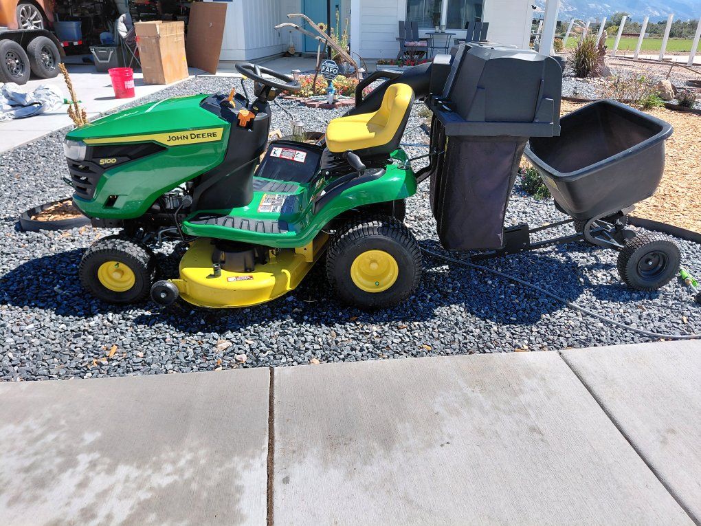 John Deere Lawn Mower with Rear Bagger Attachment