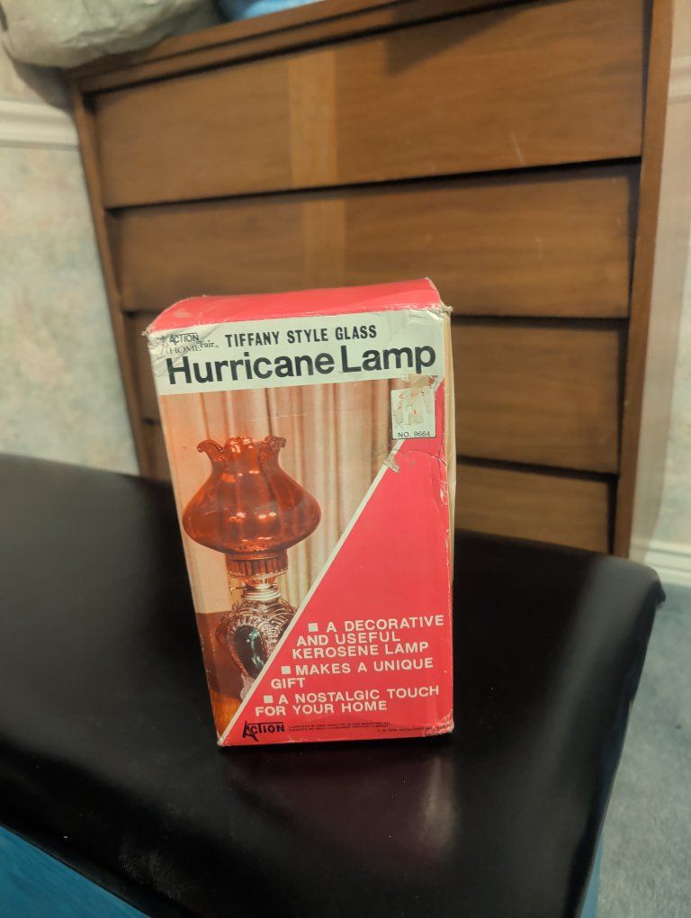 Tiffany style glass hurricane lamp
