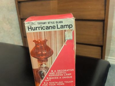 Tiffany style glass hurricane lamp