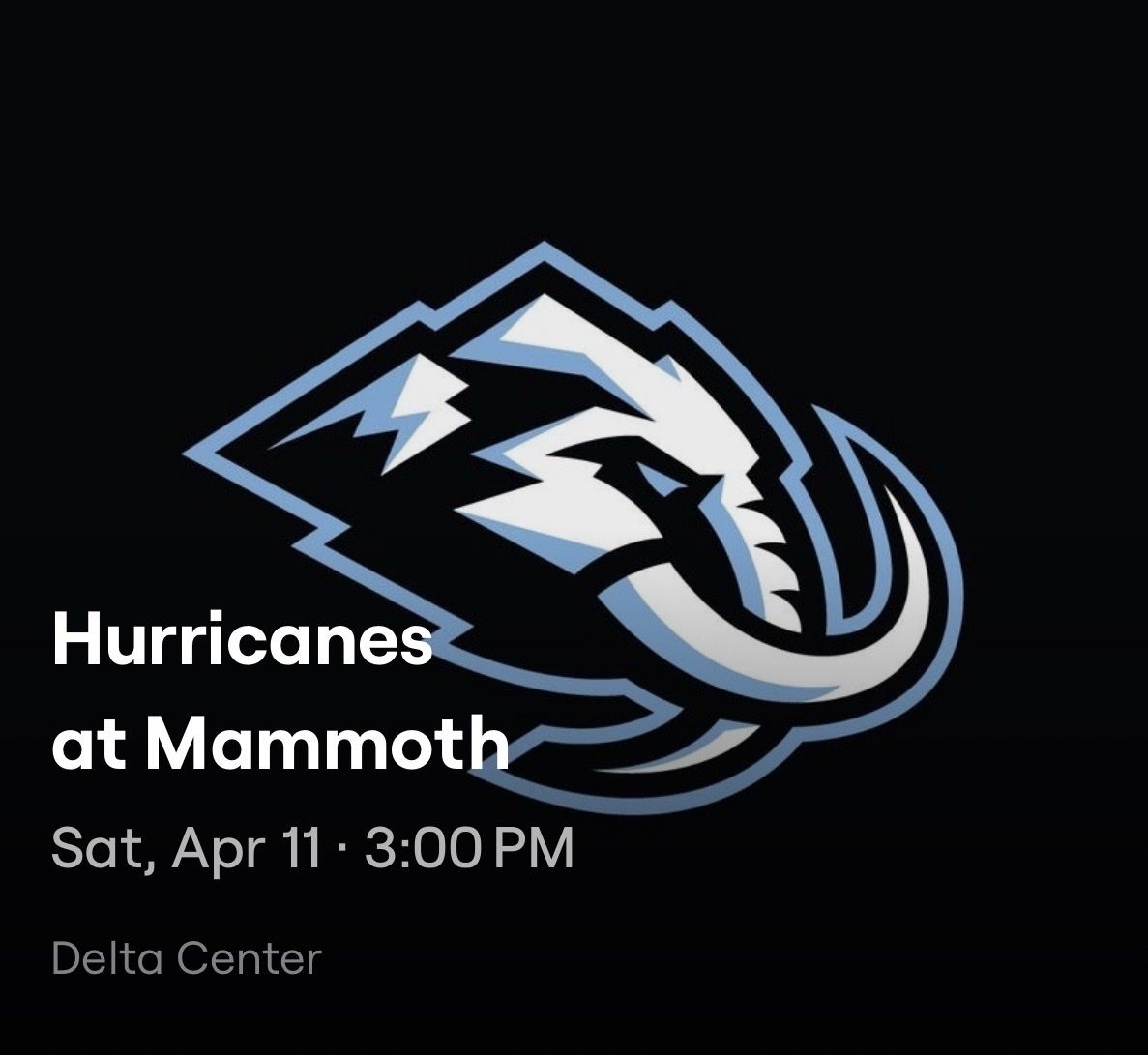 (4 Tix) Mammoth VS Hurricanes Lower Bowl