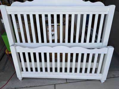 Bed frame and mattress.