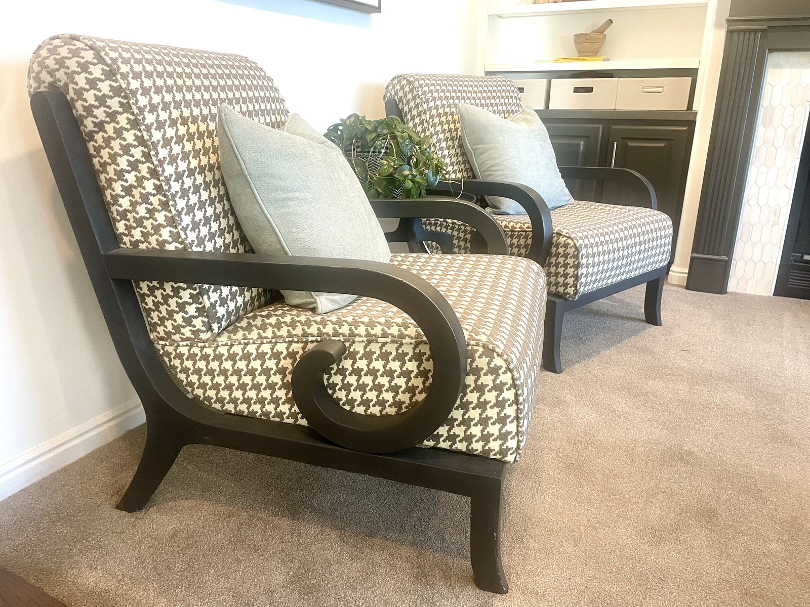 2 Adorable Houndstooth Chairs