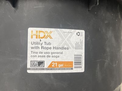 HDX 21 Gallon Utility Tub with Rope Handles - Made in USA