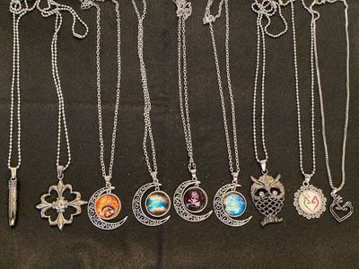 NEW! Unisex Pendant Necklaces Flash Stainless & Silver Tone Crescent Moon Owl Cross Fox Designs -$10-$30- C PIX