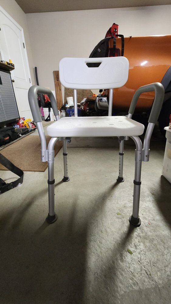 Adjustable Medical Shower Chair with Backrest and Arms