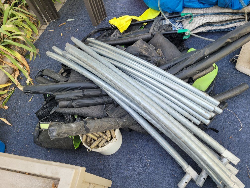 Used Outdoor Trampoline Replacement Parts Frame Poles Springs