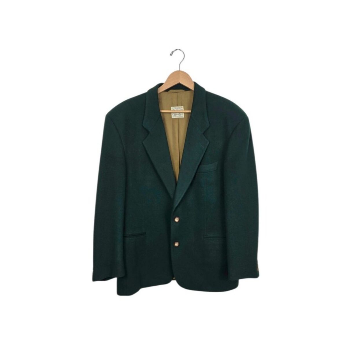 Vintage Hugo Boss Gentry Forest Green Cashmere Wool Blazer 42L Made Germany EU52