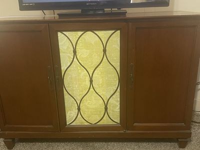 Wooden TV Stand Credenza Entertainment Console with Storage Cabinet Doors
