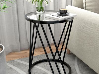 New Round Side Table, Modern End Tables for Living Room Office Small Spaces
