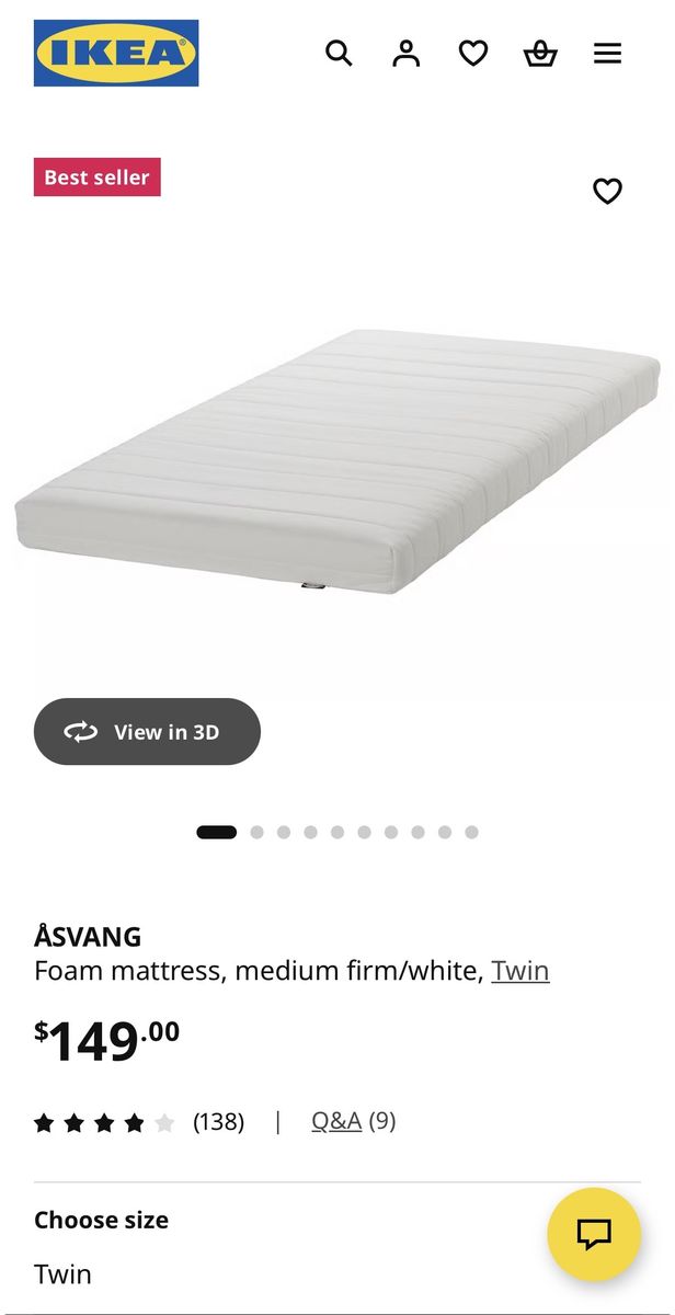 Twin Ikea Asvang Kids Mattress