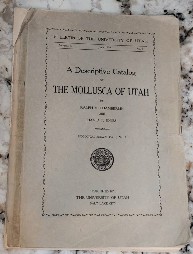 Antique University of Utah Mollusca Catalog