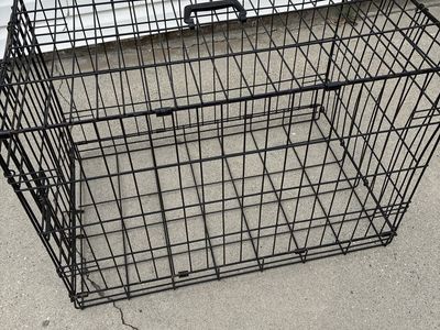 Black Metal Wire Dog Crate Pet Cage with Carrying Handle