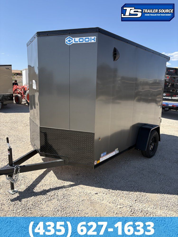 6x10 Look ST DLX Enclosed Cargo Trailer - 6'6" Interior - 3.5K GVWR - 16" Cross Member Upgrade, Black Out Package, Rear Spoiler