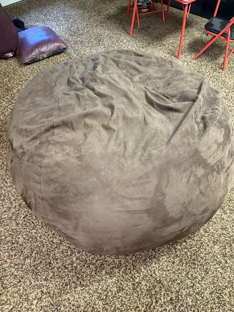 Large Brown Suede Bean(Foam)Bag