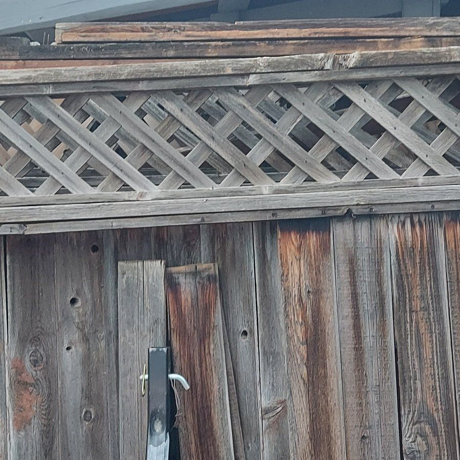 Rustic weathered fence panels