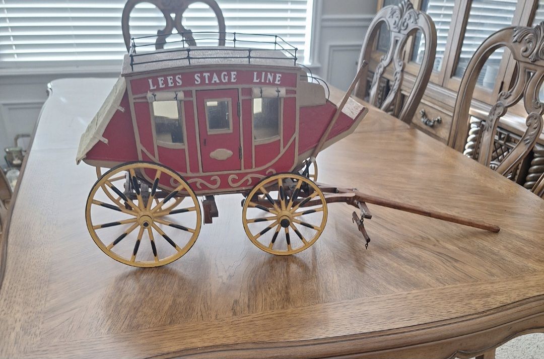 Lees Stage Line Model Stagecoach. 13" tall.