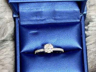 MoissaniteCo 1ct 14k White Gold Ring 6.5