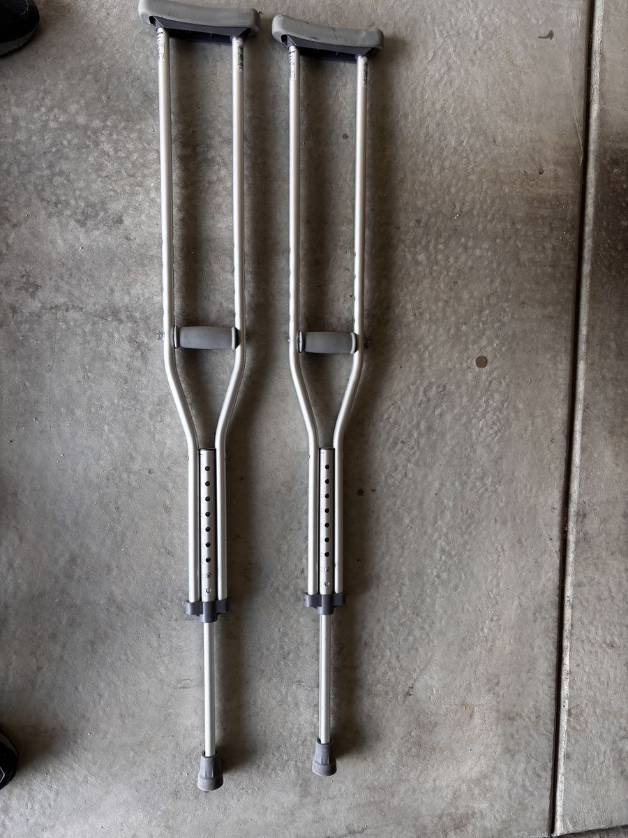 Adjustable Aluminum Crutches - Good Condition
