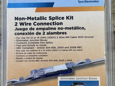 Tyco Electronics Non-Metallic Splice Kit — 2 Wire Romex / NM Cable — New Sealed