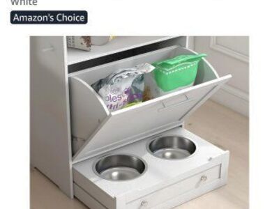 Pet feeder cabinet container