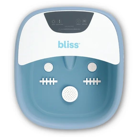 Bliss Bubble Spa Warming Foot Bath Massager Blue & White, New in Box
