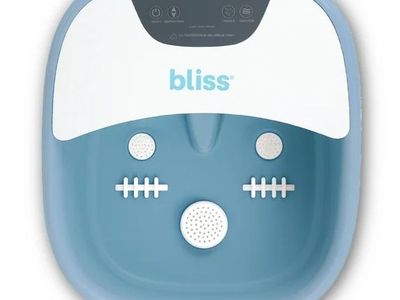 Bliss Bubble Spa Warming Foot Bath Massager Blue & White, New in Box
