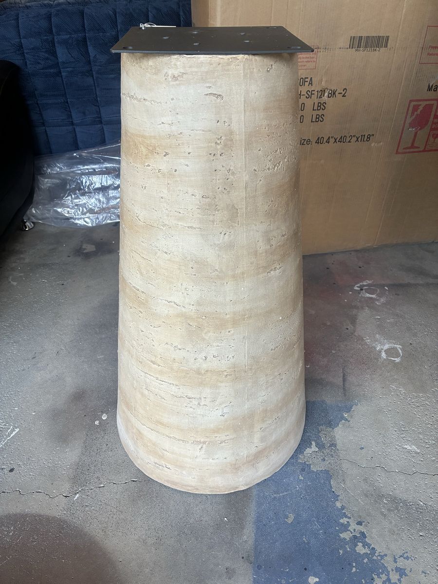 Round Magnesium Dining Table Base - Stone Look Finish - Durable & Stylish Pedestal base only