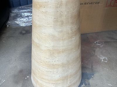 Round Magnesium Dining Table Base - Stone Look Finish - Durable & Stylish Pedestal base only