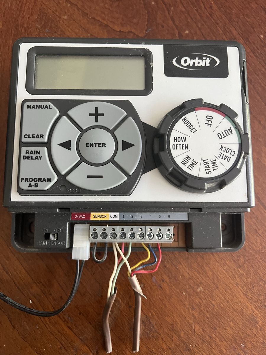 Orbit 6-Station Indoor/Outdoor Irrigation Timer System with Power Adapter - Used