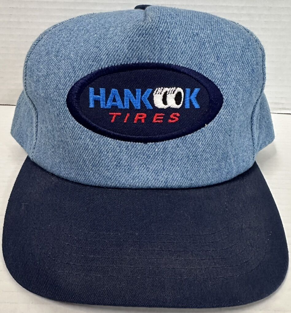 Vintage 1990’s Hankook Tires Denim Snapback Hat