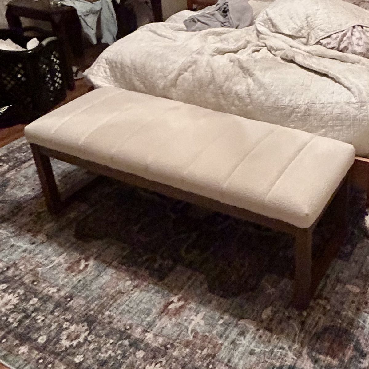 Brand New Beige Fabric Bench