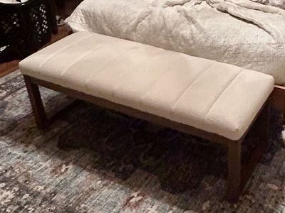 Brand New Beige Fabric Bench