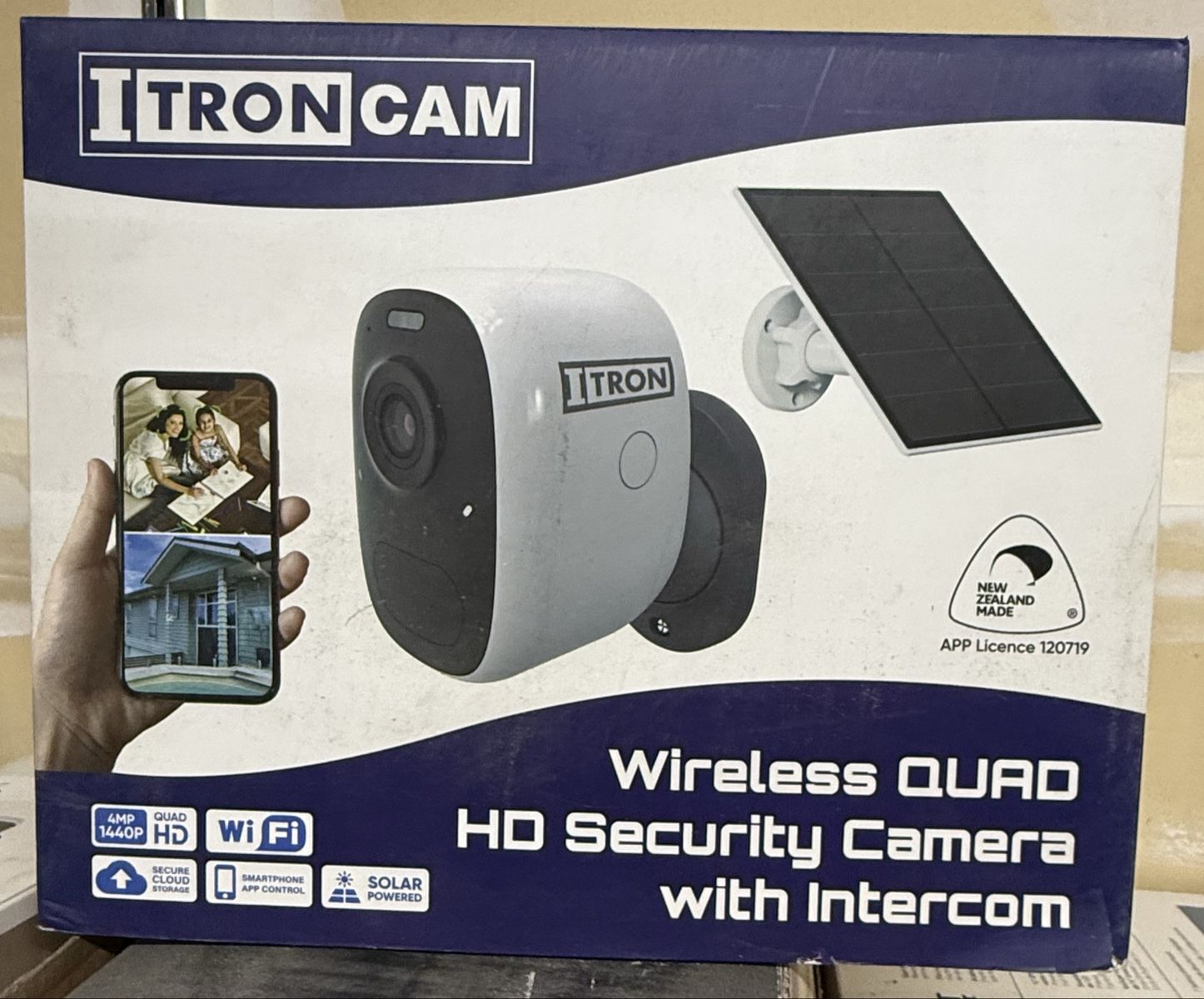 ItronCam Wireless QUAD HD Security Camera with Intercom and Solar Panel