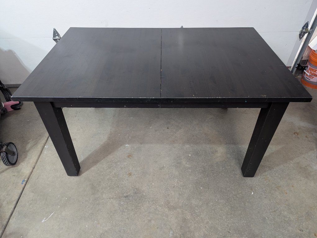 solid dining kitchen table w leaf - FREE