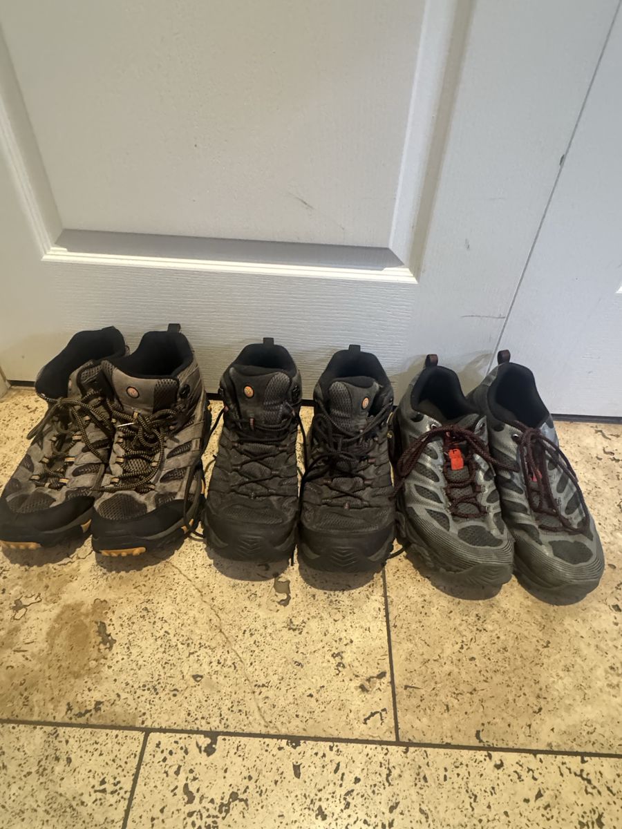 Merrell Men's Hiking Shoes & Trail Runners - Size 12 - 3 Pairs, Wearable Condition