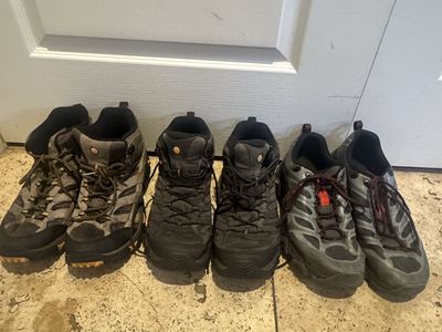 Merrell Men's Hiking Shoes & Trail Runners - Size 12 - 3 Pairs, Wearable Condition