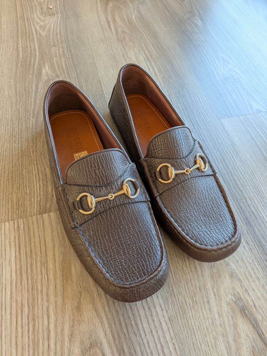 Gucci Horsebit Driving Loafers - Brown Leather - Men's 9.5 - Brand New, Never Worn