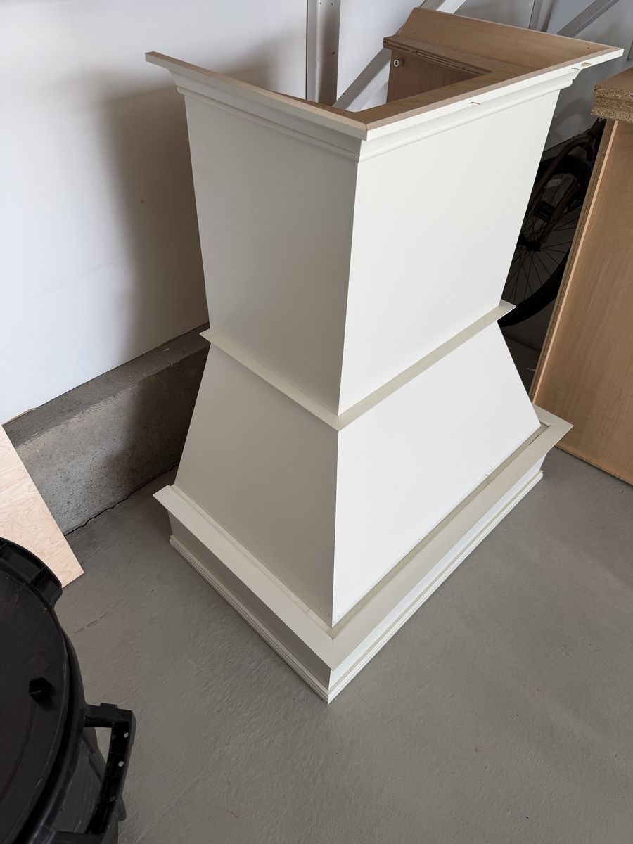 Painted Wooden Range Hood Cover 45” tall and 36” wide 