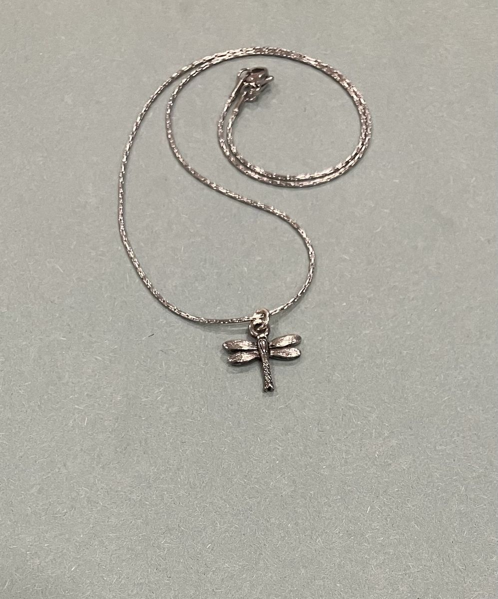 Minimalist Silver Colored  Dragonfly Necklace
