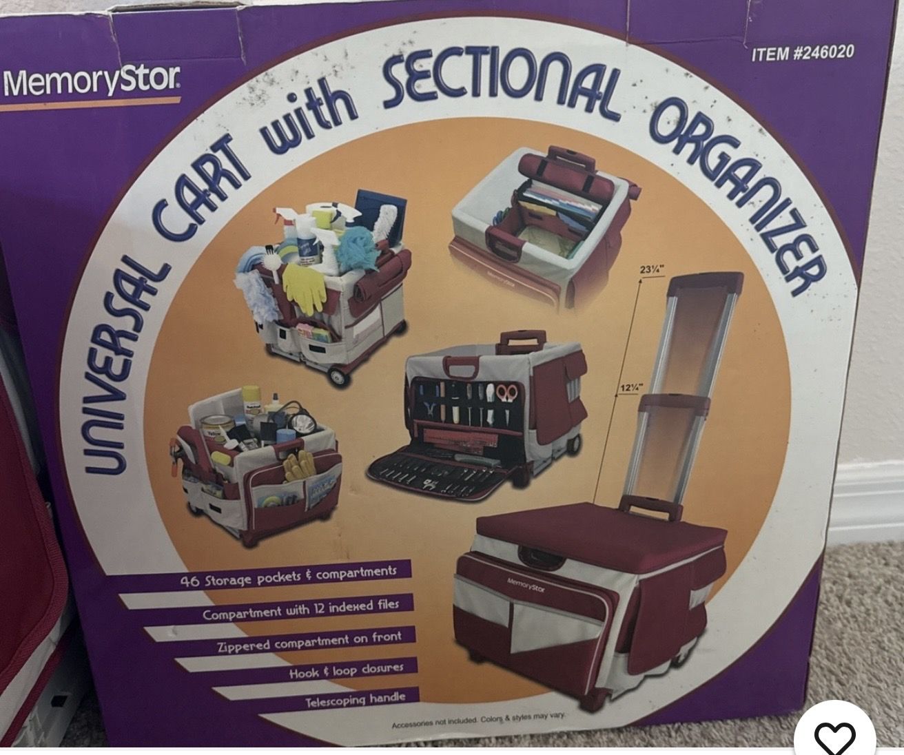Memorystore Universal Cart Sectional Organizer for Home, Work or Office New in the original Box!