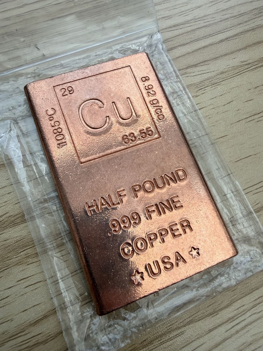 Half pound copper bar 