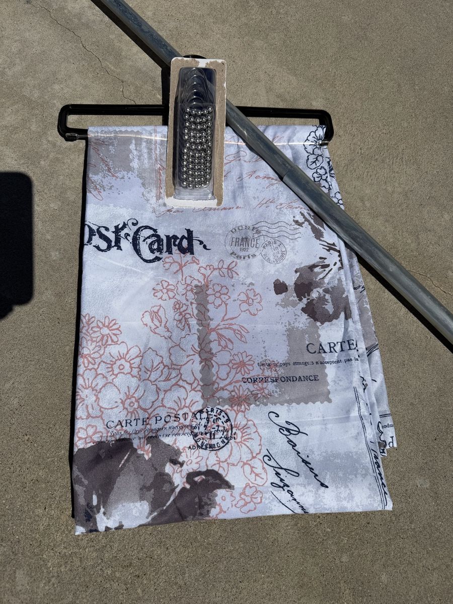 New Shower Curtain, Rings, Rod