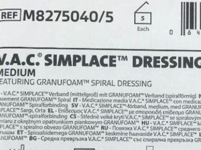 5 x kits SETS KCI V.A.C. SIMPLACE SPIRAL DRESSING MEDIUM M8275040