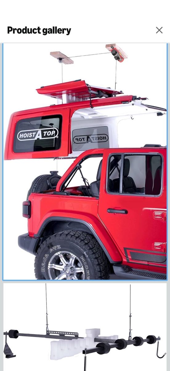 Hoist-A-Top Jeep Wrangler Hardtop Power Hoist - Electric Winch & Smart Remote