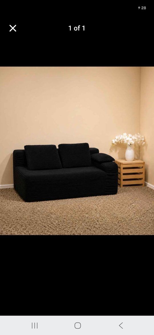 NEW Foam Sofa Modular Section / Armless Chair Piece Black  13×40×65 #434