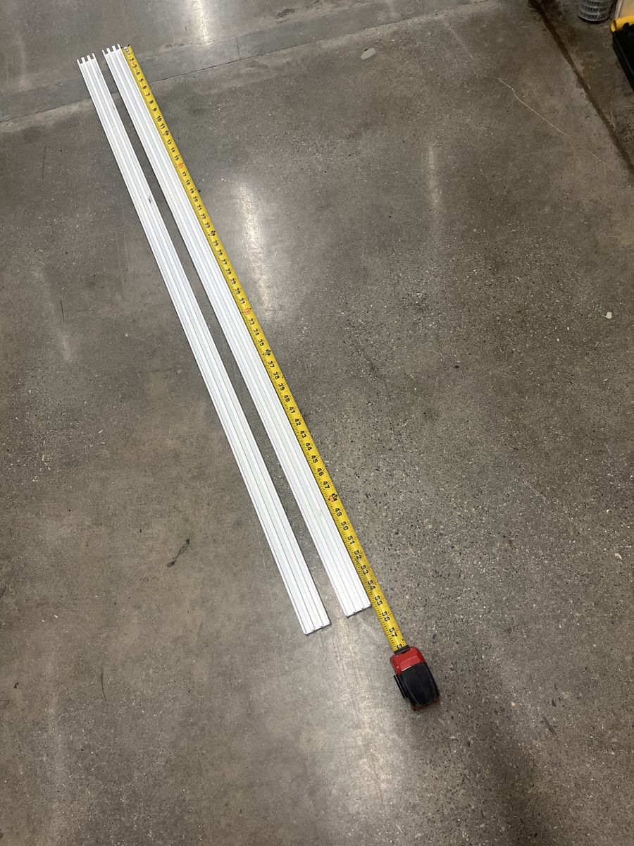 Two 55 inch Aluminum Tracks/Rails - Unused