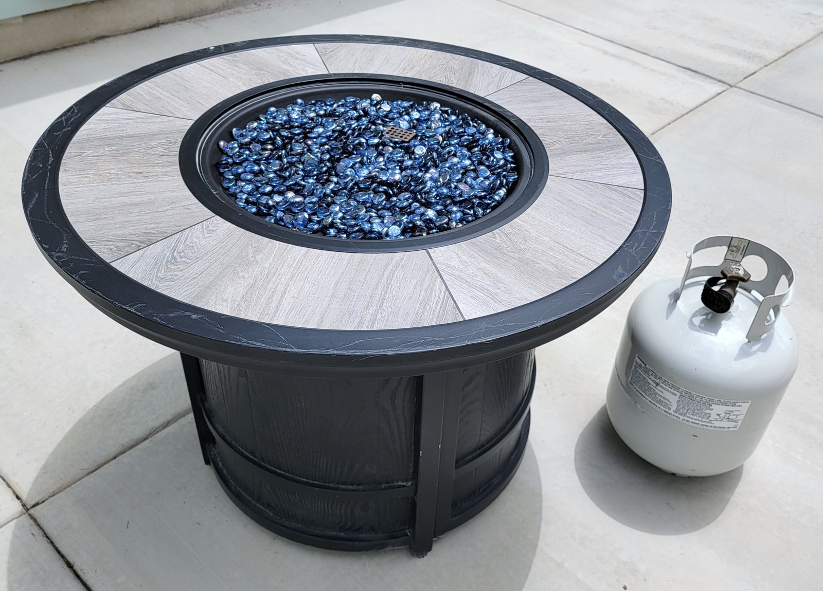 Patio fire table