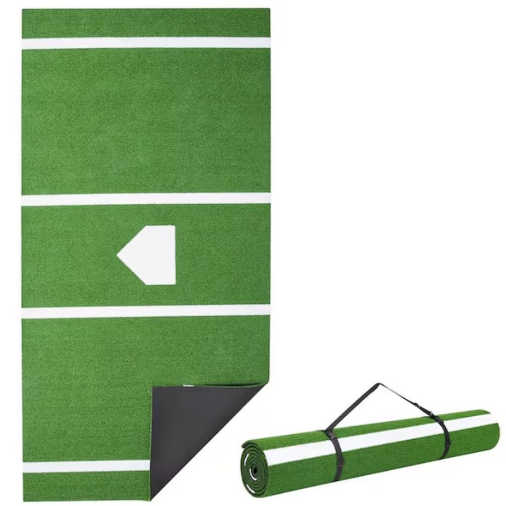 VEVOR Baseball Hitting Mat, 12 x 6 ft. Green Batting Cage Mat, Softball Batting Practice Equipment for Indoor Outdoor
